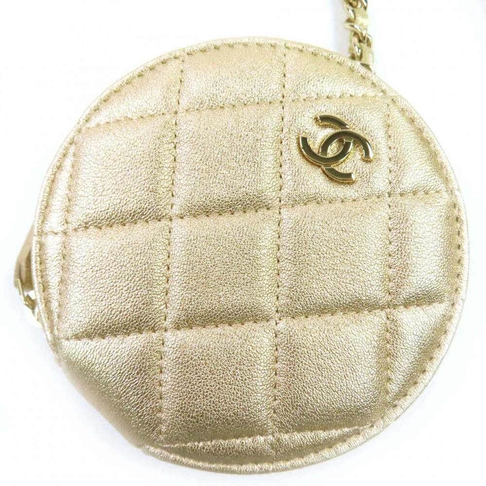 CHANEL Gold Lambskin Leather Logo Wallet - Picture 5 of 16